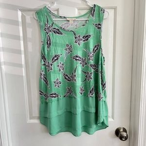 Loft Teal Floral dress - Size XL